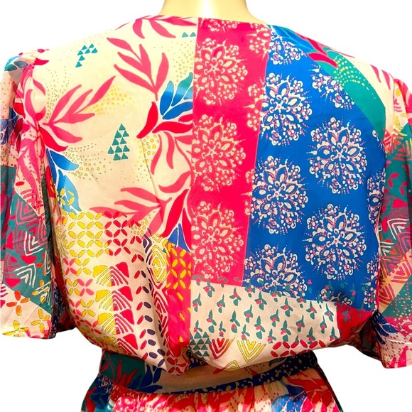 Flying Tomato Blue and Pink Wrap Mini Dress - Picture 7 of 9